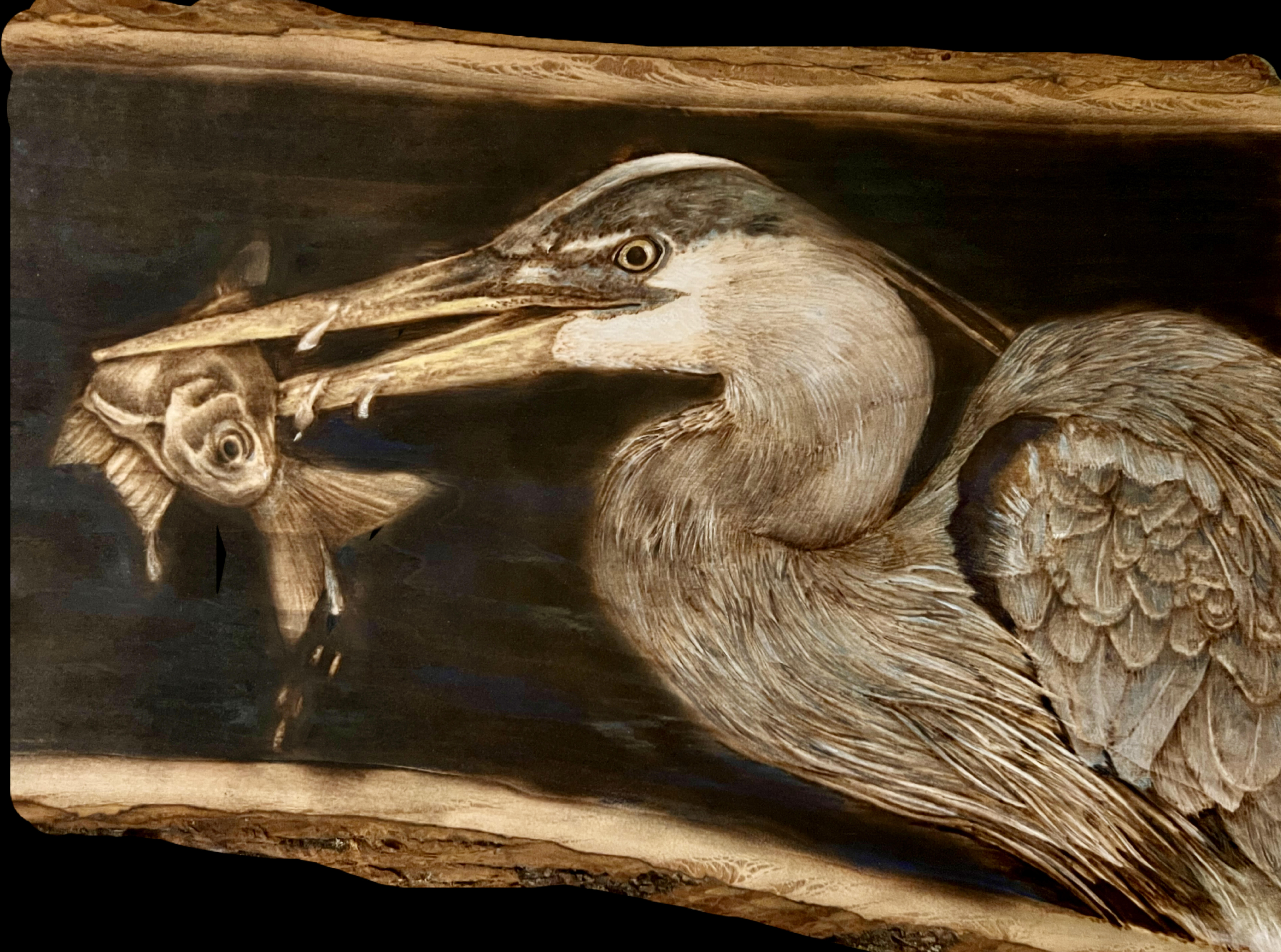 pyrography art, woodburning art, wildlife art