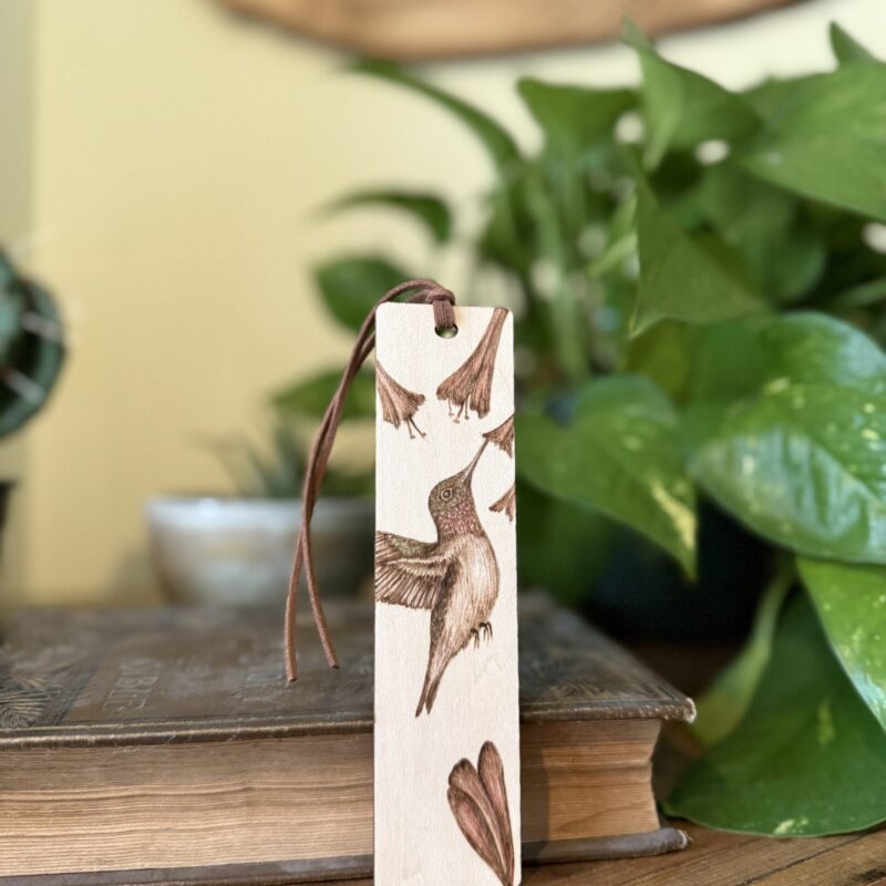 pyrography hummingbird bookmark