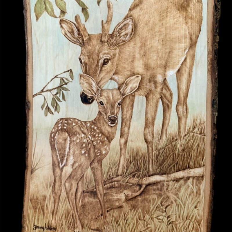 woodburned deer