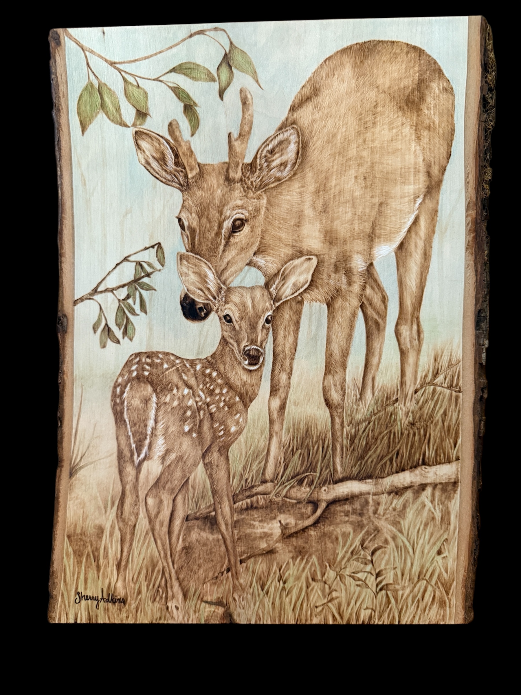 woodburned deer
